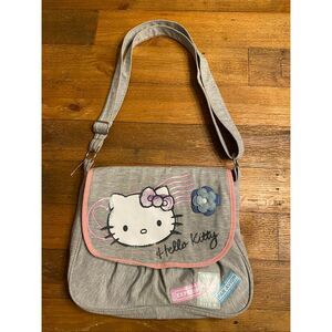 Hello Kitty Sanrio Messenger crossbody bag flower grey pink